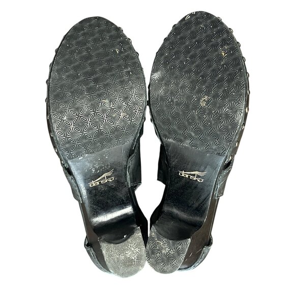 Dansko Leather Studded Heel Ryder Clogs Ankle Strap Black Y2K Size 42 / 11.5 - Picture 5 of 11